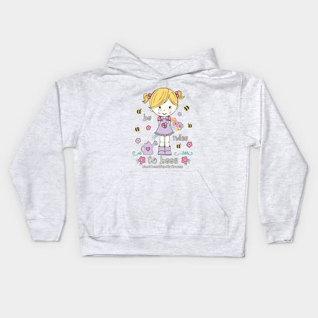 Save The Bees Be Nice To Bees Kids Hoodie by FloraLi